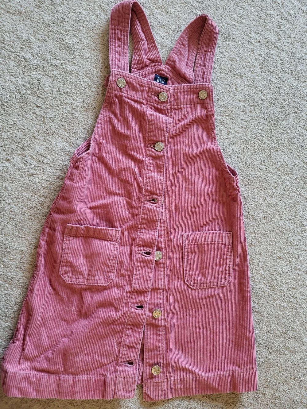 GAP Rose Pink Corduroy Pinafore Dress